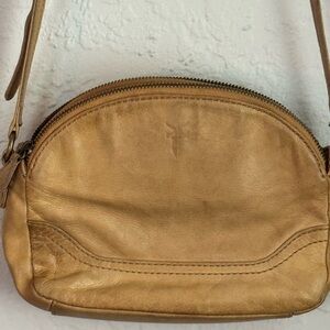 FRYE Light yellow Leather Crossbody Bag